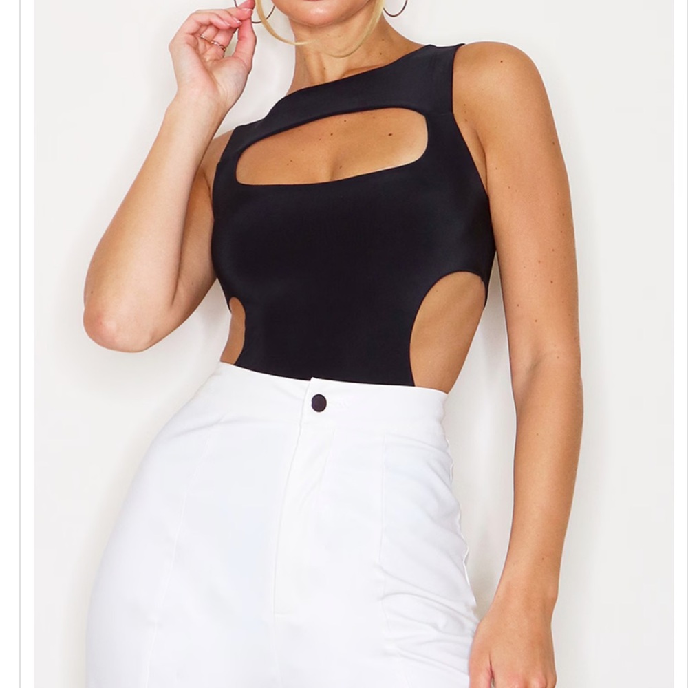 PLT Black Cutout Bodysuit